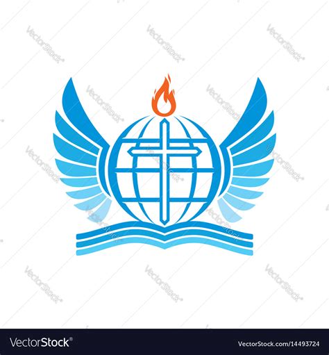 Open bible and the cross of jesus Royalty Free Vector Image