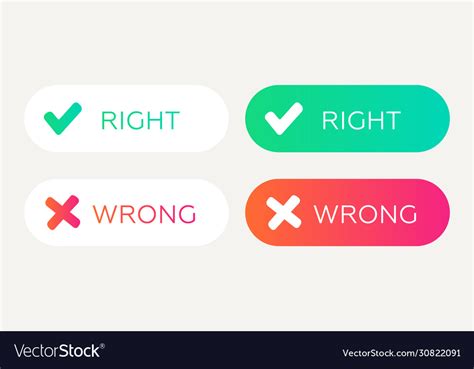 Right-wrong-buttons Royalty Free Vector Image - VectorStock