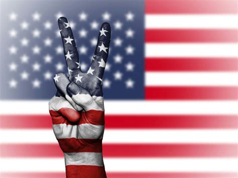 Peace Hand Sign With Usa Flag Graphic · Free Stock Photo