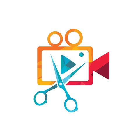 Movie film editor vector logo design. Video editing logo concept ...