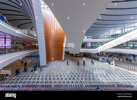 Beijing daxing international airport interior structure Stock Photo - Alamy