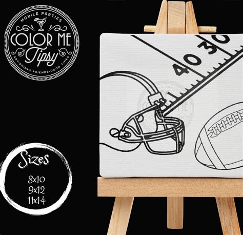 Pre Drawn Canvas / Pre Sketched / Outlined Canvas / NFL/ Football Field/ DIY Paint Party / Paint ...