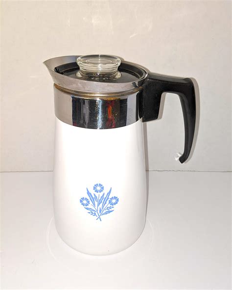 Corning Ware 9-cup Coffee Stovetop Percolator w/Warming Stand 9.5” H ...