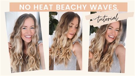 No Heat Beachy Wavy Hair Tutorial! - YouTube