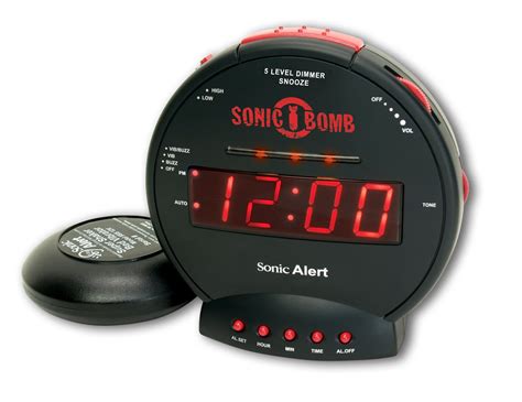 Sonic Alert + Bomb Dual Extra Loud Alarm Clock with Bed Shaker