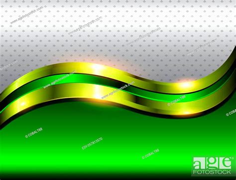 Abstract background green with gold metallic wave, vector illustration, Stock Vector, Vector And ...