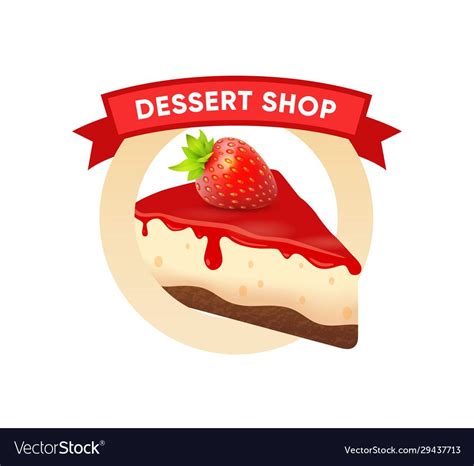 Dessert shop logo round shape - badge vector image on VectorStock ...