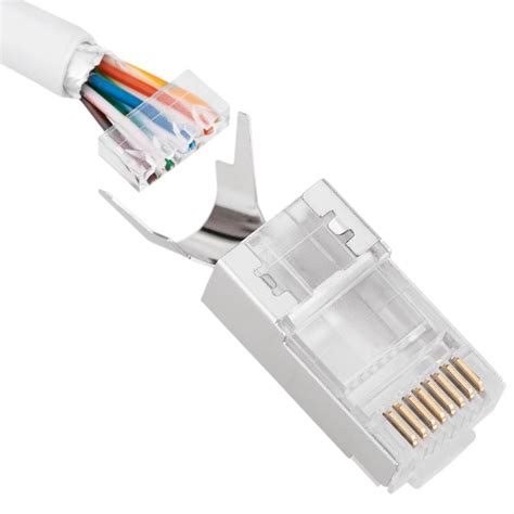 Connecteur FTP mâle Cat.6A RJ45 pour sertir pack de 100 - Cablematic