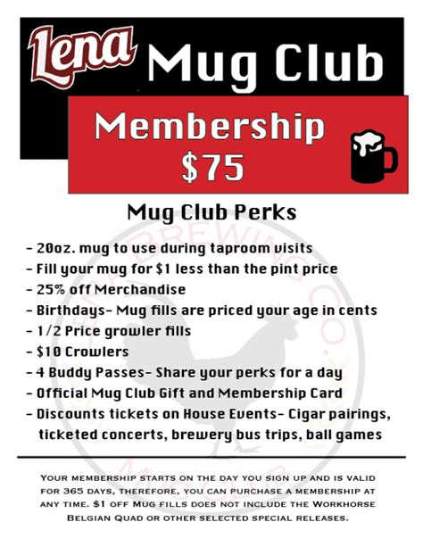 Mug Club Membership | Lena Brewing Company