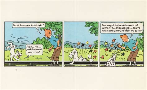 Tintin Dog Snowy Drunk On Pavement French Comic Strip Postcard | Topics - Cartoons & Comics ...