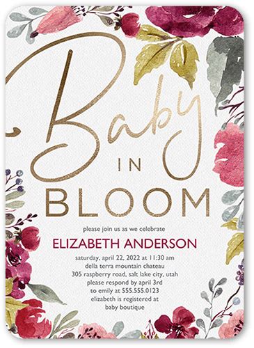 Baby in Bloom 5x7 Stationery Card by Éclair Paper Company | Shutterfly