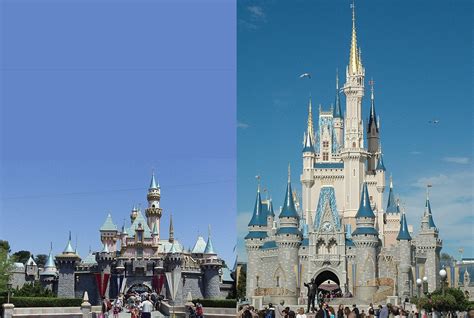 A comparison of the Disney castles (Disneyland vs Disney World) : disney