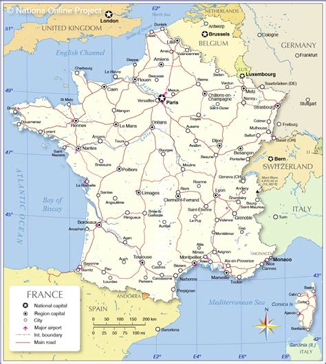 Political Map of France - Nations Online Project