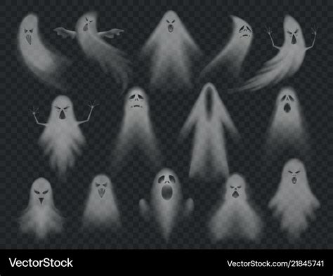 Transparent ghost horror spooky ghosts halloween Vector Image