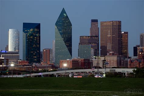 Downtown Dallas skyline at dusk