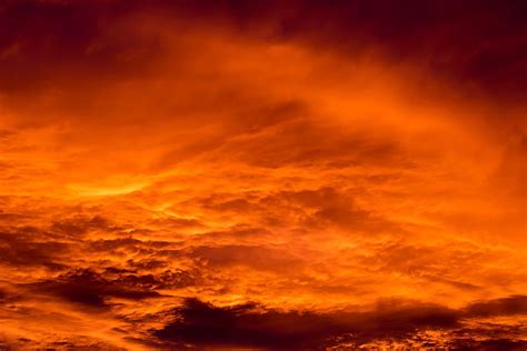 HD wallpaper: sky with clouds, fire, sunset, burn, red, afterglow ...