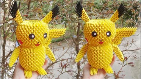 How To Make 3D Origami Pikachu Pokemon | DIY Paper Picachu Pokemon Tutorial | Pokemon diy ...