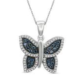 Gem2Jewels Diamond Angled Butterfly Pendant in 10 Karat White Gold - Walmart.com