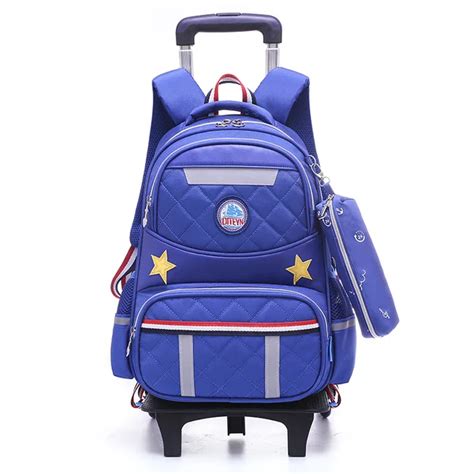 Children School Bags with Wheels Removable Kids Child Trolley School ...