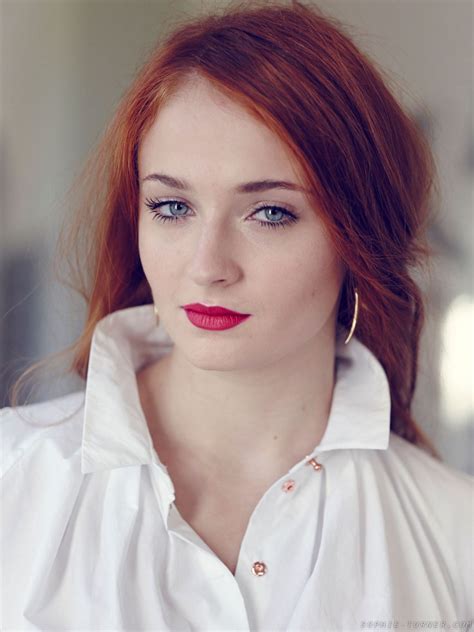 SOPHIE TURNER for Tatler Magazine, March 2014 Issue Rocking the pink lipstick with red hair ...