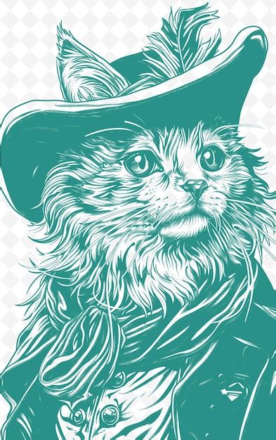 Premium PSD | Nebelung cat wearing a tricorn hat with a patriotic expressi animals sketch art ...