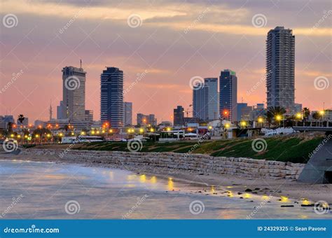 Tel Aviv Skyline stock image. Image of eastern, business - 24329325