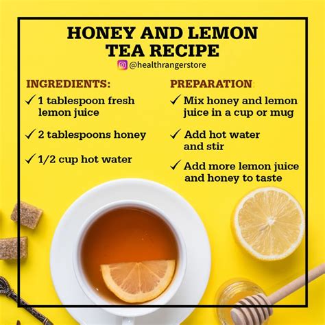 Honey and lemon tea recipe | Lemon tea, Ingredients recipes, Tea recipes