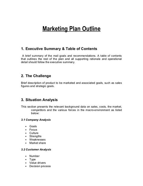 Marketing plan outline