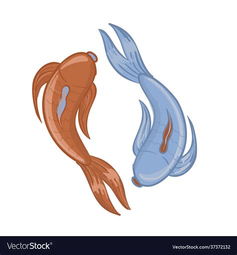 Fish koi carp chinese symbol good luck Royalty Free Vector