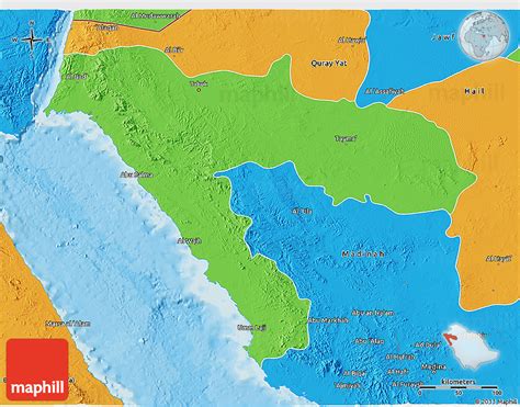 Political 3D Map of Tabuk