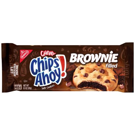Chips Ahoy Chewy ! Brownie Filled Soft Cookies 9.5 oz. Tray
