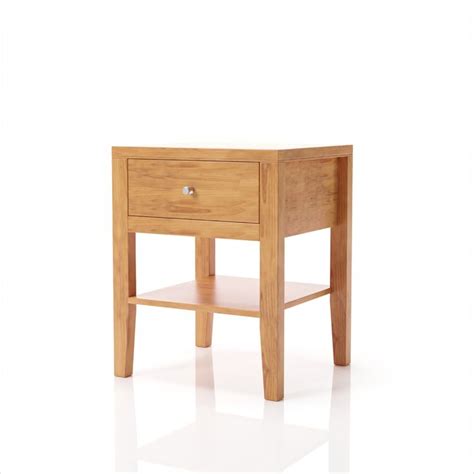 Light Oak Single Drawer Nightstand, Solid Wood | Nightstand, Light oak ...