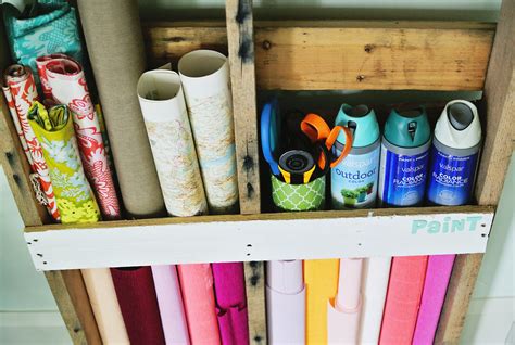 DIY Pallet Craft Paper Storage Shelving