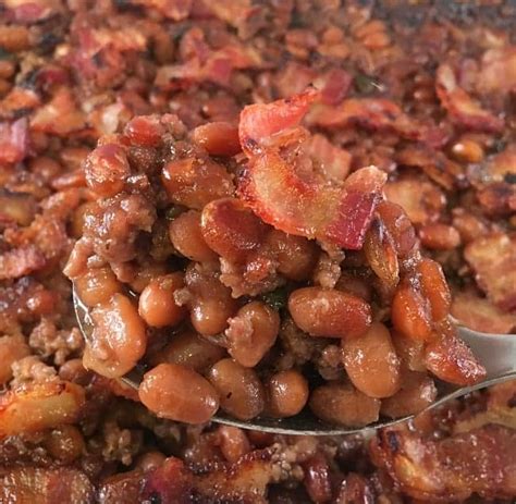 Easy Baked Beans with Ground Beef, Bacon, and Brown Sugar - My Kitchen ...