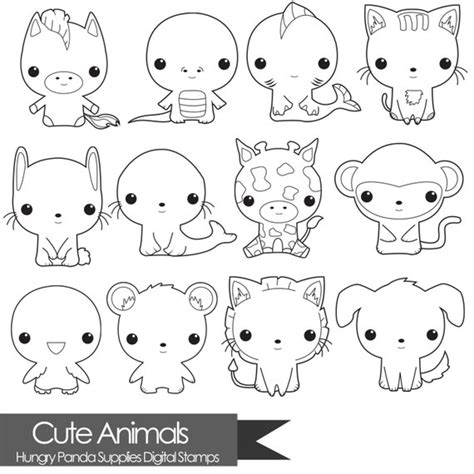 Animal digital stamp cute digital stamps commercial use