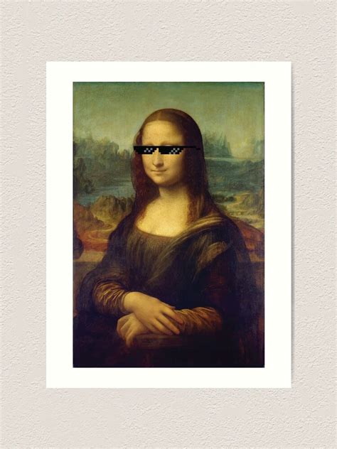 "Mona Lisa Gangster Glasses, Leonardo da Vinci" Art Print for Sale by IzanaApparel | Redbubble