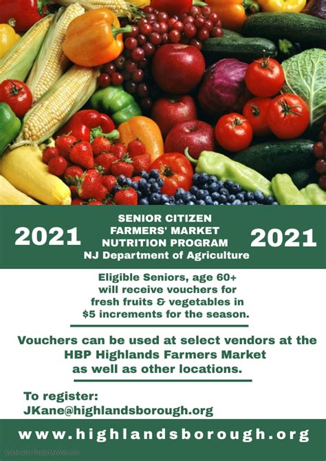 Eligible Senior Citizen Farmers Market Nutrition Program – Home – Borough of Highlands, New Jersey