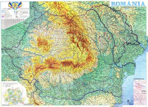 Large detailed physical map of Romania. Romania large detailed physical ...