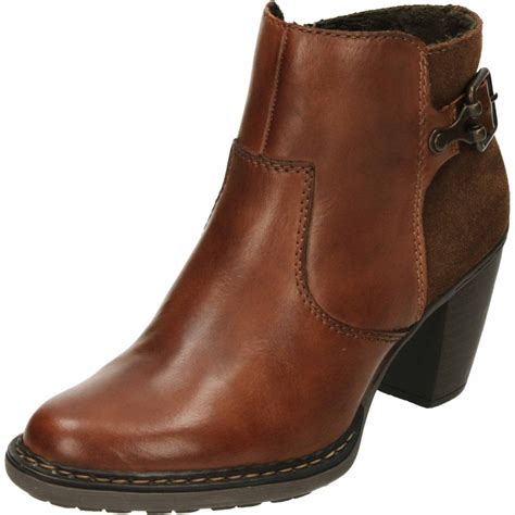 Rieker Heeled Leather Ankle Boots 55292-24 Brown - Ladies Footwear from ...