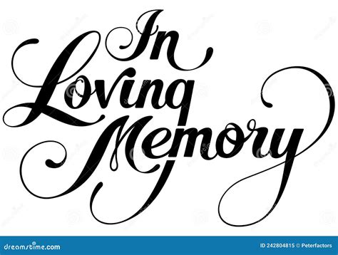 In Loving Memory - Custom Calligraphy Text Cartoon Vector ...