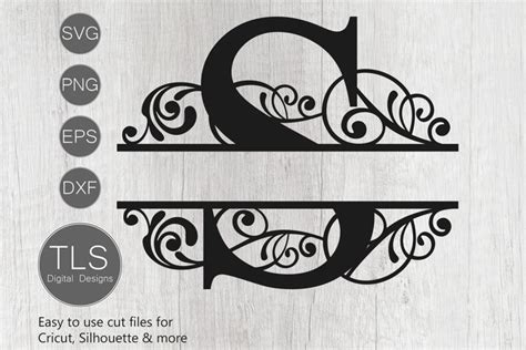 Split Monogram Letter S SVG, Letter S Monogram (375417)