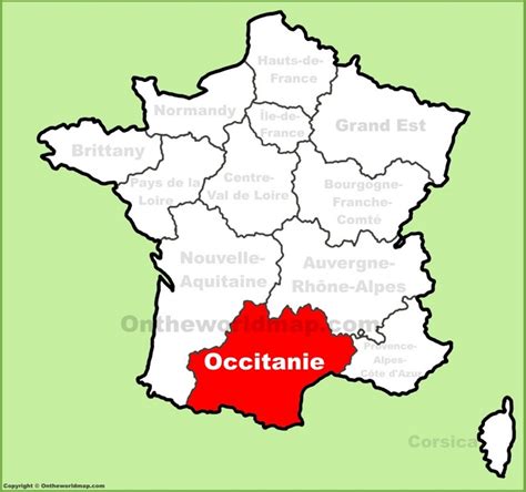 Occitanie location on the France map - Ontheworldmap.com