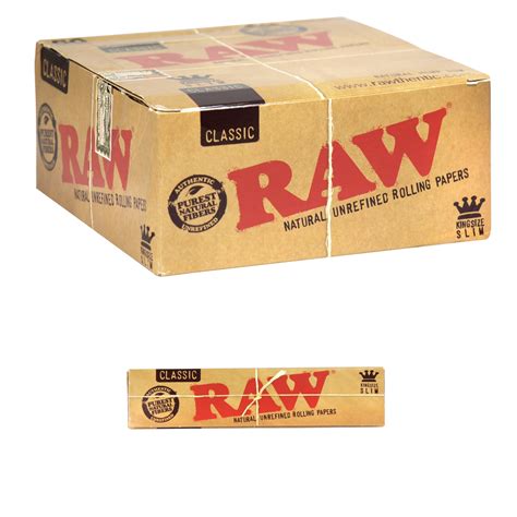 RAW CIGARETTE PAPERS CLASSIC KINGSIZE SLIM 32 LEAVES X50 Concord Cash ...