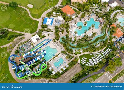 Aerial Photo Tidal Cove Waterpark Aventura Florida USA Turnberry Resort ...