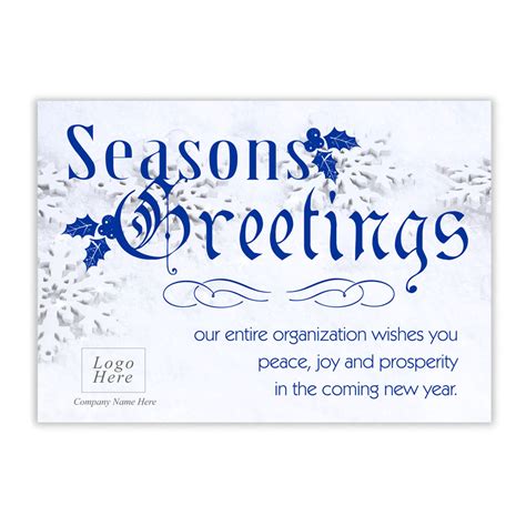 Snowflake Seasons Greeting Corporate Holiday Card