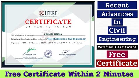 Civil Engineering Free Online Certificate || Free Online Certification Course || Free ...