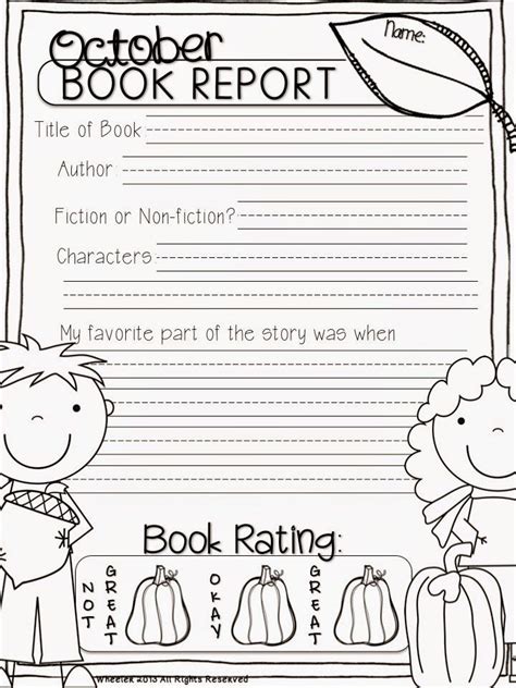 pumpkin book report template