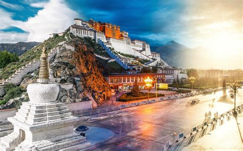 Wallpaper Lhasa Potala Palace, China tourist attractions 1920x1200 HD ...