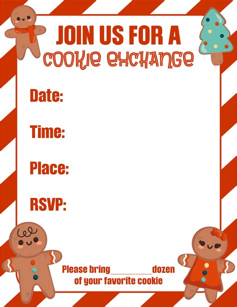 Free Printable Free Cookie Exchange Invitation Templates - Printable ...