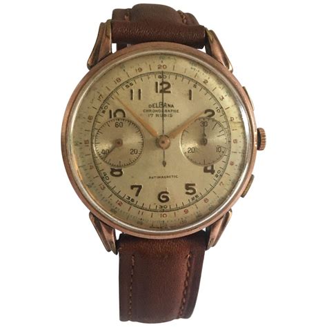 Gold-Plated Swiss Vintage 1950s Delbana Chronograph Watch at 1stDibs ...